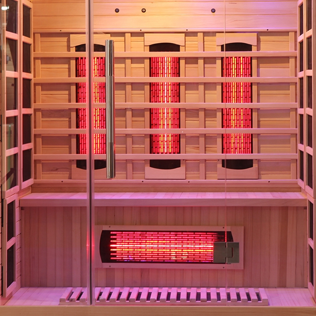 Solid Wood Red Cedar Hemlock Indoor 3 Person Far Infrared Dry Sauna Cabin Room
