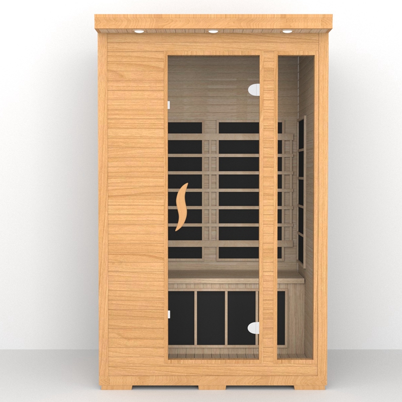 Factory Canadian Hemlock Infrared Sauna Room For 2 Person Size