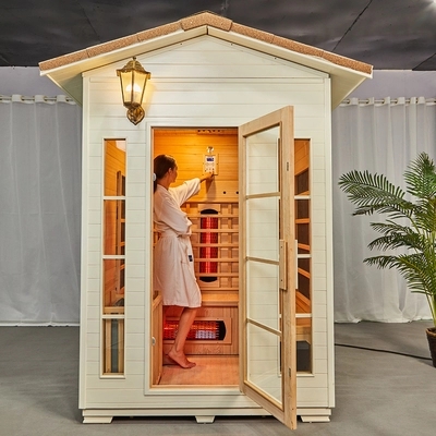 Morden Design Solid Wood Combination Steam and Infrared Heater Outdoor Sauna Room