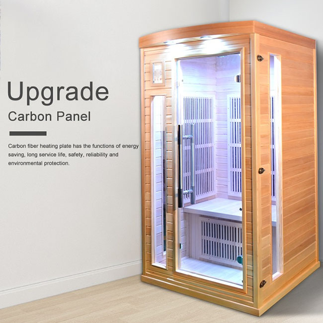 Popular Family Indoor Solid Wood Carbon Panel Heater Far Infrared Sauna Room for 2 Person