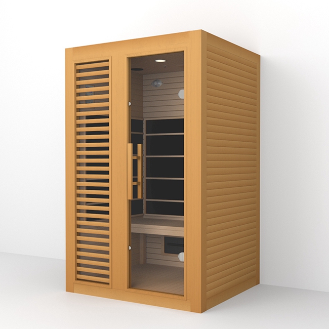 Home Suana Room 2 Persons Capacity Indoor Wood Carbon Panel Heater Infrared Sauna