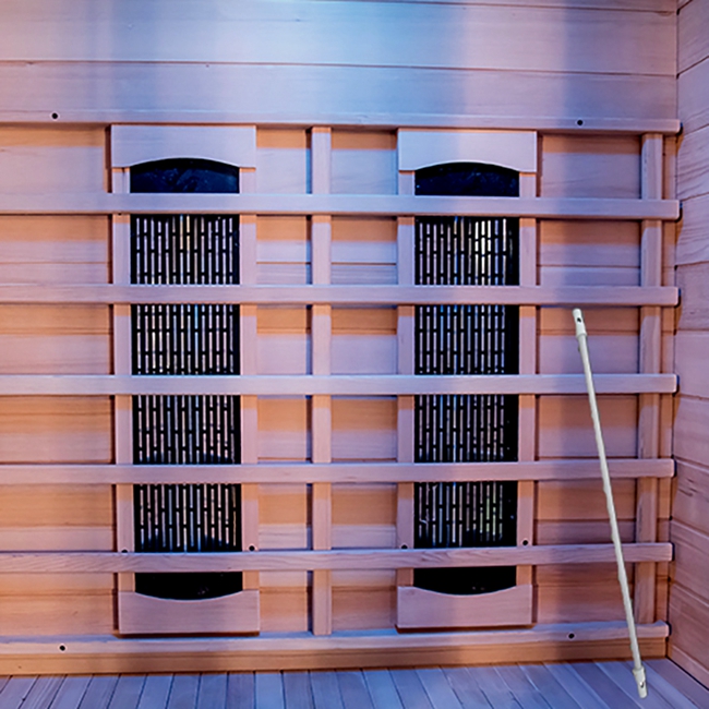 Canadian Solid Hemlock 2 Persons Indoor Colorful Light Wooden Infrared Sauna Room